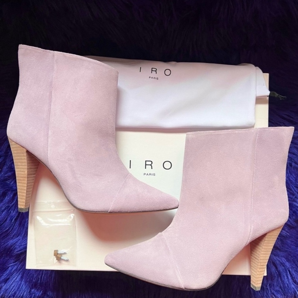 IRO Pink Suede Ankle Boots